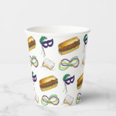 Gobelets En Papier New Orleans Mardi Gras Beignet Beads Mask Po'Boy (Recto)