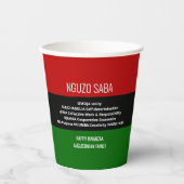 Gobelets En Papier NGUZO SABA Happy Kwanzaa personnalisé (Recto)