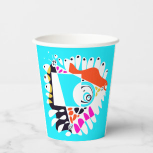 Gobelets En Papier Nid d'oiseaux - Blanc Turquoise