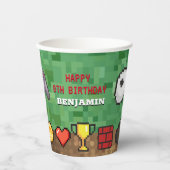 Gobelets En Papier Niveau Up Arcade Jeu Anniversaire Fête (Recto)