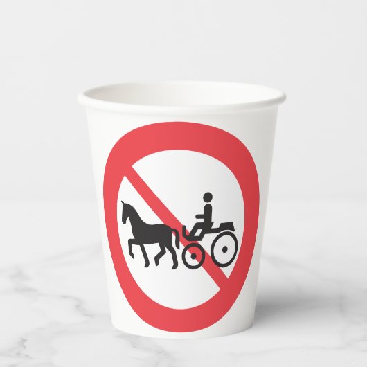 Gobelets En Papier No Horse Drawn Vehicles Sign (Recto)