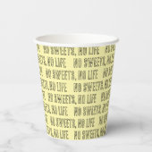 GOBELETS EN PAPIER NO SWEETS, NO LIFE イエロー (Verso)