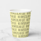 GOBELETS EN PAPIER NO SWEETS, NO LIFE イエロー (Gauche)