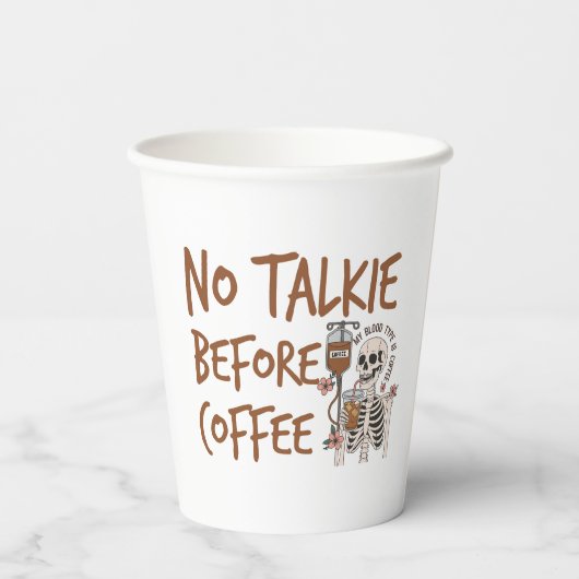Gobelets En Papier No Talkie Before Coffee funny cat lover gift (Verso)