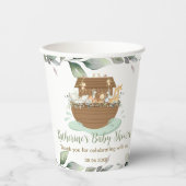 Gobelets En Papier Noah's Ark Greenery Baby shower Baptême Anniversai (Recto)