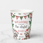 Gobelets En Papier Noël 1er anniversaire Bois d'hiver (Verso)