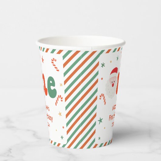 Gobelets En Papier Noël 1er anniversaire garçon (Droite)