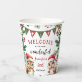 Gobelets En Papier Noël 2 Anniversaire mignon écureuil d'hiver (Verso)