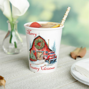 Gobelets En Papier Noël à la campagne