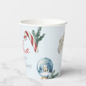 Gobelets En Papier Noël Aquarelle hiver Première fête d'anniversaire (Verso)