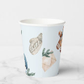 Gobelets En Papier Noël Aquarelle hiver Première fête d'anniversaire (Droite)