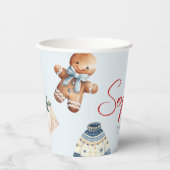 Gobelets En Papier Noël Aquarelle hiver Première fête d'anniversaire (Recto)