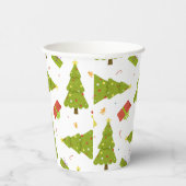 Gobelets En Papier Noël Arbres Cadeaux Moderne Whimsical Mignet hiver (Droite)