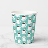 Gobelets En Papier Noël au chocolat chaud Motif turquoise (Verso)
