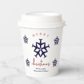 Gobelets En Papier Noël Avion Snowflake Modern Cute Aviation (Recto)