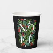 Gobelets En Papier NOEL Berries Greenery Black Christmas Paper Cups (Verso)