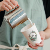 Gobelets En Papier Noël Berries Wreath Joyeux Noël Typographie