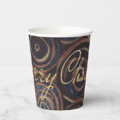 Gobelets En Papier Noel bleu et or (Gauche)