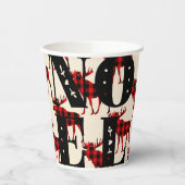 Gobelets En Papier Noel Buffalo Moose Plaid (Gauche)