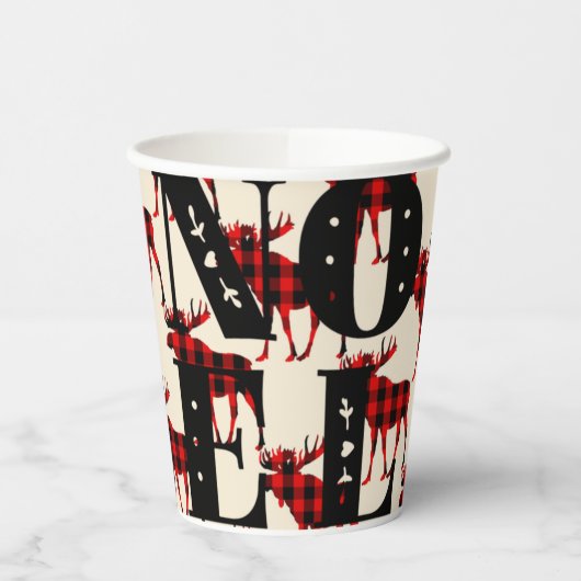 Gobelets En Papier Noel Buffalo Moose Plaid (Gauche)