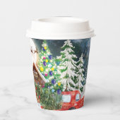 Gobelets En Papier Noël Camion Rouge Père Noël Rustique Vacances d'hi (Verso)