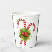 Gobelets En Papier Noël Canne de Bonbons (Recto)
