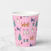 Gobelets En Papier Noël Chats et arbres Motif de vacances (Droite)