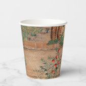 Gobelets En Papier Noël Conifères rustiques Bois de pin (Verso)