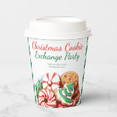 Gobelets En Papier Noël Cookie Exchange Party Festive Vert (Recto)