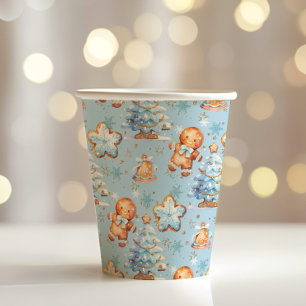 Gobelets En Papier Noël Cookie pain d'épices homme bleu garçon annive