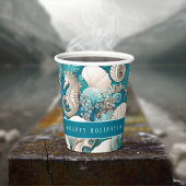 Gobelets En Papier Noël côtier Bold Motif hippocampe #4 ID1009