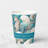 Gobelets En Papier Noël côtier Bold Motif hippocampe #4 ID1009 (Verso)