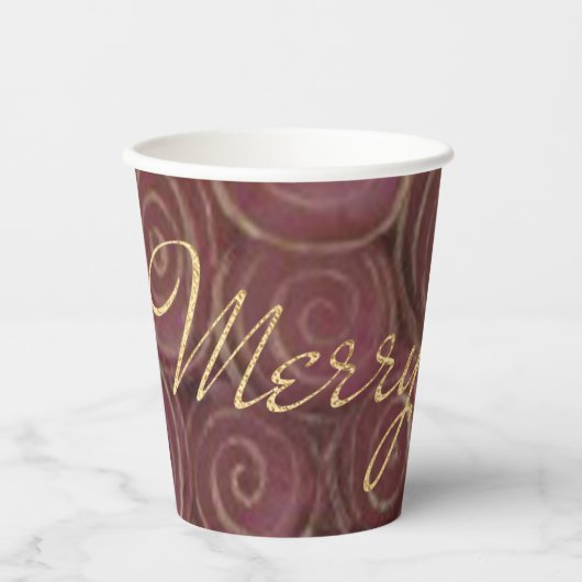 Gobelets En Papier Noël Cramoisi (Recto)