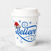 Gobelets En Papier Noël Croire Père Noël - Père Noël Bleu (Verso)