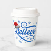 Gobelets En Papier Noël Croire Père Noël - Père Noël Bleu (Recto)