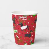 Gobelets En Papier Noël Dachshund Tous les manteaux (Verso)