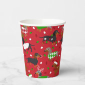 Gobelets En Papier Noël Dachshund Tous les manteaux (Gauche)