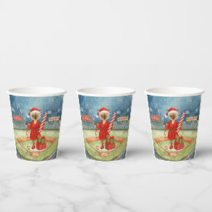Gobelets En Papier Noël de baseball à thème pour les Amoureux de les