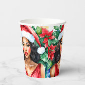 Gobelets En Papier Noël de la femme noire (Verso)
