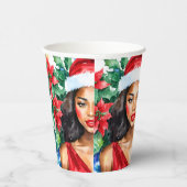 Gobelets En Papier Noël de la femme noire (Droite)