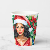 Gobelets En Papier Noël de la femme noire (Recto)