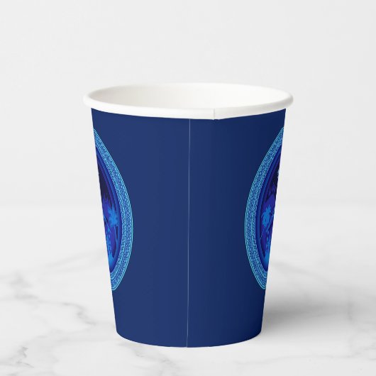 Gobelets En Papier Noël de la Nativité bleue (Droite)