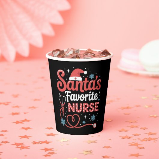 Gobelets En Papier Noël de l'infirmière préférée de Santa (Insitu)