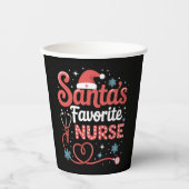 Gobelets En Papier Noël de l'infirmière préférée de Santa (Recto)