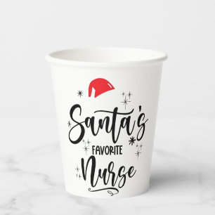 Gobelets En Papier Noël de l'infirmière préférée de Santa