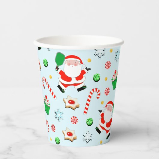 Gobelets En Papier Noël de pickleball (Recto)