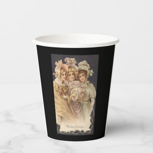 Gobelets En Papier Noël de style victorien (Recto)