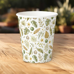 Gobelets En Papier Noël des Feuilles de palmiers tropicaux
