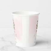 Gobelets En Papier Noël d'hiver rose Un joyeux petit baby shower (Droite)