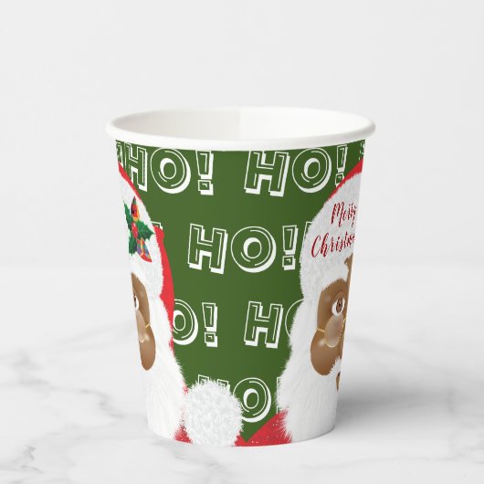 Gobelets En Papier Noël du Père Noël afro-américain (Gauche)